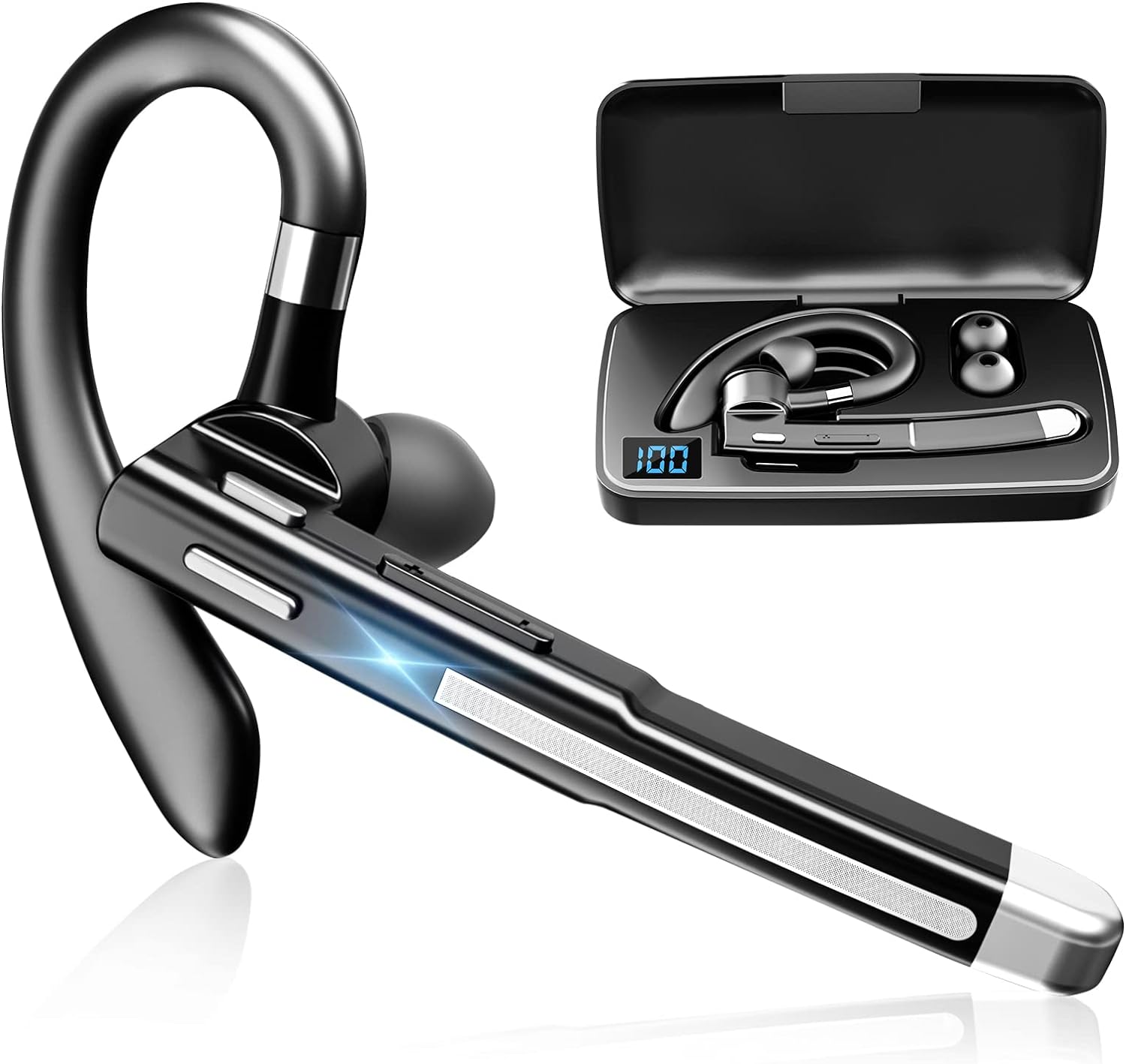 Dual Mic Wireless Bluetooth 5.1 Noise Cancelling Headset For Truckers